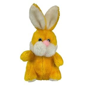 Dan-Dee Bunny Rabbit Yellow Toy 10" Plush Vintage 1979 Easter Spring